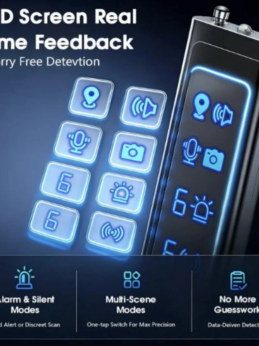 AI Hidden Anti Spy Wireless Camera Wifi Gps Tracker Detector Scanner Security